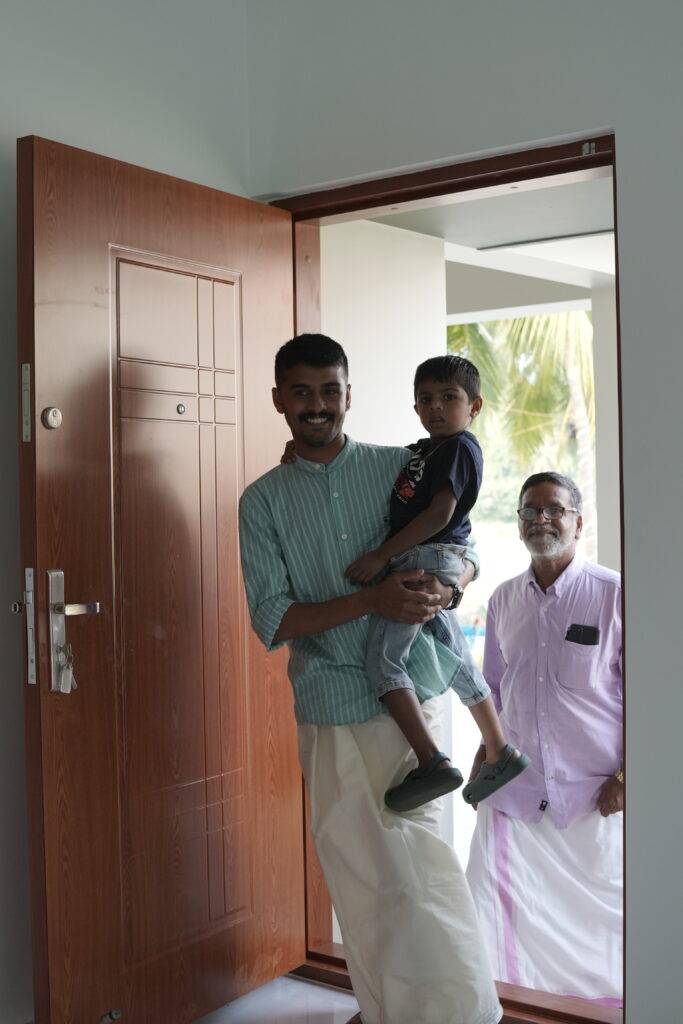 Family having the first glimpse of their new Neamath villa